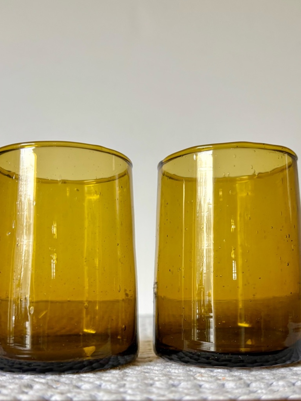Amber Glass Tumbler Set - 2 Pack